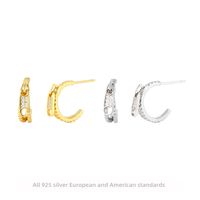 1 Pair Basic C Shape Sterling Silver Earrings main image 1
