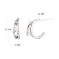 1 Pair Basic C Shape Sterling Silver Earrings sku image 1