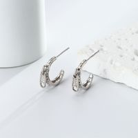 1 Pair Basic C Shape Sterling Silver Earrings main image 6