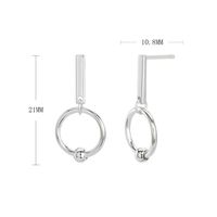 1 Pair Simple Style Solid Color Sterling Silver Drop Earrings sku image 1
