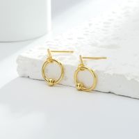 1 Pair Simple Style Solid Color Sterling Silver Drop Earrings main image 5