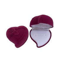 Wholesale Geometric Heart Shaped Flower Jewelry Packaging Velvet Box sku image 9