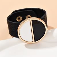 Wholesale Jewelry IG Style Simple Style Color Block Pu Leather Plating Bangle main image 4