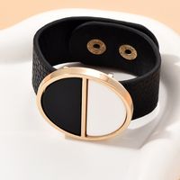 Wholesale Jewelry IG Style Simple Style Color Block Pu Leather Plating Bangle main image 3