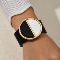 Wholesale Jewelry IG Style Simple Style Color Block Pu Leather Plating Bangle main image 1