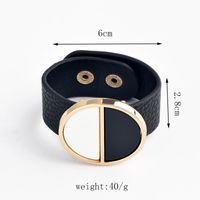 Wholesale Jewelry IG Style Simple Style Color Block Pu Leather Plating Bangle main image 8