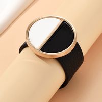 Wholesale Jewelry IG Style Simple Style Color Block Pu Leather Plating Bangle main image 5