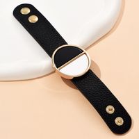 Wholesale Jewelry IG Style Simple Style Color Block Pu Leather Plating Bangle main image 7