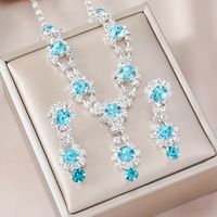 Fashion Bride Necklace Earrings Set Simple Alloy Jewelry sku image 3