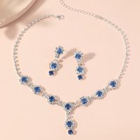 Fashion Bride Necklace Earrings Set Simple Alloy Jewelry sku image 2