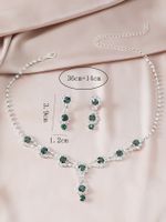 Fashion Bride Necklace Earrings Set Simple Alloy Jewelry sku image 4