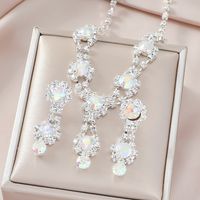 Fashion Bride Necklace Earrings Set Simple Alloy Jewelry sku image 5