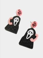 1 Pair Gothic Cool Style Cat Spider Bat Arylic Drop Earrings main image 9