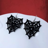 1 Pair Gothic Cool Style Cat Spider Bat Arylic Drop Earrings sku image 3