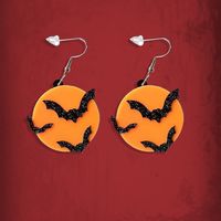1 Pair Gothic Cool Style Cat Spider Bat Arylic Drop Earrings sku image 7