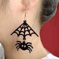 1 Pair Gothic Cool Style Cat Spider Bat Arylic Drop Earrings sku image 5