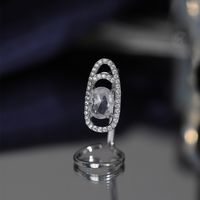 Wholesale Simple Style Oval Copper Inlay Zircon Rings main image 1