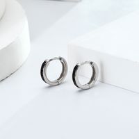 1 Pair Commute Round Inlay Sterling Silver Zircon Earrings main image 10