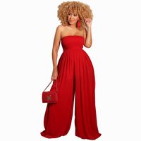 Women'S Holiday Casual Solid Color Full Length Pleated Casual Pants Jumpsuits main image 6