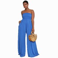 Women'S Holiday Casual Solid Color Full Length Pleated Casual Pants Jumpsuits main image 5