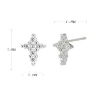 1 Pair Simple Style Classic Style Solid Color Inlay Sterling Silver Zircon Ear Studs main image 4