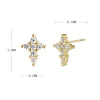 1 Pair Simple Style Classic Style Solid Color Inlay Sterling Silver Zircon Ear Studs main image 3
