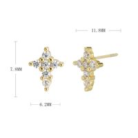 1 Pair Simple Style Classic Style Solid Color Inlay Sterling Silver Zircon Ear Studs sku image 2