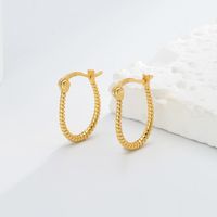 1 Pair Simple Style Waves Solid Color Plating Sterling Silver White Gold Plated Gold Plated Earrings main image 9