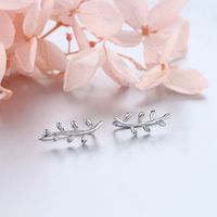 1 Pair Simple Style Leaf Sterling Silver Plating White Gold Plated Gold Plated Ear Clips main image 9