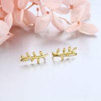 1 Pair Simple Style Leaf Sterling Silver Plating White Gold Plated Gold Plated Ear Clips main image 6