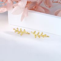1 Pair Simple Style Leaf Sterling Silver Plating White Gold Plated Gold Plated Ear Clips main image 8