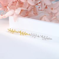 1 Pair Simple Style Leaf Sterling Silver Plating White Gold Plated Gold Plated Ear Clips main image 3