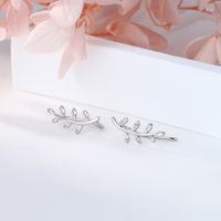 1 Pair Simple Style Leaf Sterling Silver Plating White Gold Plated Gold Plated Ear Clips main image 7