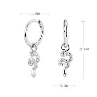 1 Pair Vintage Style Snake Plating Inlay Sterling Silver Zircon White Gold Plated Gold Plated Drop Earrings main image 4