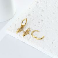 1 Pair Vintage Style Snake Plating Inlay Sterling Silver Zircon White Gold Plated Gold Plated Drop Earrings main image 9