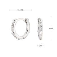 1 Pair Basic Round Plating Inlay Sterling Silver Artificial Gemstones Earrings sku image 1