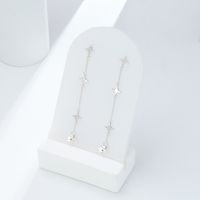 1 Pair Simple Style Star Plating Sterling Silver 18k Gold Plated Drop Earrings main image 8