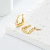 1 Pair Simple Style U Shape Plating Sterling Silver White Gold Plated Gold Plated Earrings main image 10