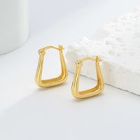 1 Pair Simple Style U Shape Plating Sterling Silver White Gold Plated Gold Plated Earrings main image 8