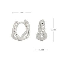 1 Paar Einfacher Stil Runden Überzug Sterling Silber Ohrringe sku image 1