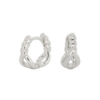 1 Paar Einfacher Stil Runden Überzug Sterling Silber Ohrringe main image 1
