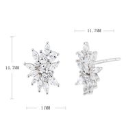1 Pair Simple Style Flower Inlay Sterling Silver Zircon Ear Studs main image 5