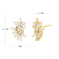 1 Pair Simple Style Flower Inlay Sterling Silver Zircon Ear Studs main image 6