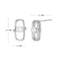 1 Paire Style Simple Couleur Unie Incruster Argent Sterling Perle Boucles D'oreilles main image 4