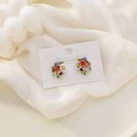 1 Pair Fashion Flower Alloy Enamel Women's Ear Studs sku image 15