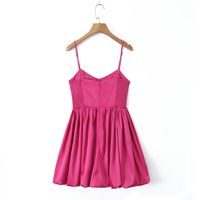Women's Strap Dress Preppy Style V Neck Sleeveless Solid Color Above Knee Holiday Daily Date main image 4