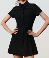 Women's Regular Dress British Style Turndown Button Half Sleeve Solid Color Knee-Length Holiday Daily Date main image 1