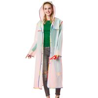 Solid Color Translucent Fashion Wrap Eva Outdoor Raincoat sku image 3