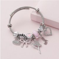 Wholesale Jewelry Princess Luxurious Sweet Butterfly Bow Knot High Heel Alloy Copper Rhinestones Inlay Bracelets sku image 1