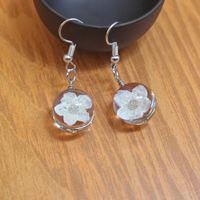 1 Pair Ig Style Casual Flower Glass Glass Drop Earrings sku image 12